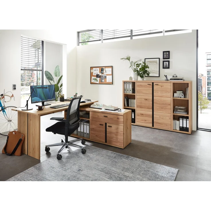 Büroregal SONOS HU22 Front Altesche Massivholz gebürstet – Bild 4