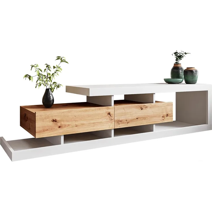 TV-Schrank 'Lofor' Lowboard, natur/weiß, 45 x 40 x 198 cm