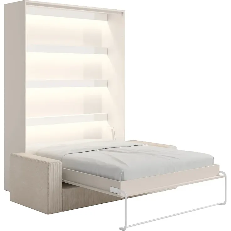 Vente-unique - RAPILI Bett Holz, Platte Beige - B 133 cm239,2 cm x H 225,2 cm x L 180 cm – Bild 3