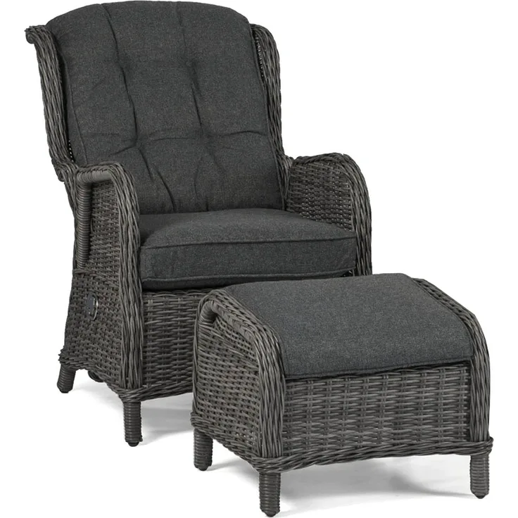 osoltus Sandy Stone Set Outdoor Ohrensessel m. Hocker Anthrazit