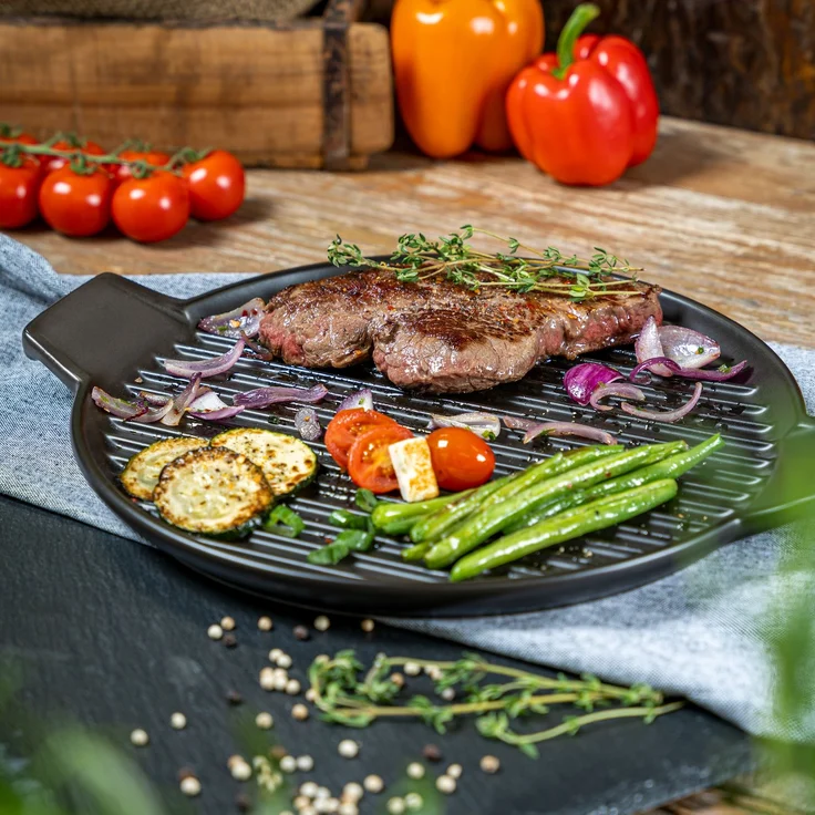Bremermann Grillpfanne, Steingut schwarz, 38 cm – Bild 2