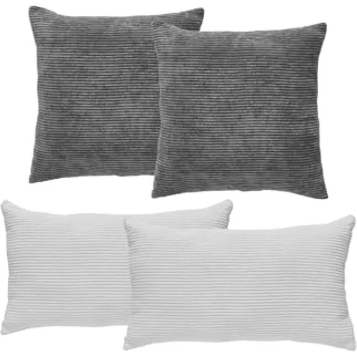 Andiamo Dekokissen Cord Kissen Emy, 4er Set, Kissenhülle mit Füllung, Sofakissen, eckig, 40x40 & 30x50 cm, auch einzeln erhältlich