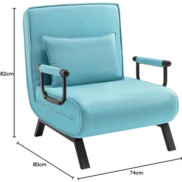 Woltu Schlafsofa, 1 Teile, Schlafsessel 3 in 1, mit Bettfunktion, Sofabett Gästebett – Bild 4