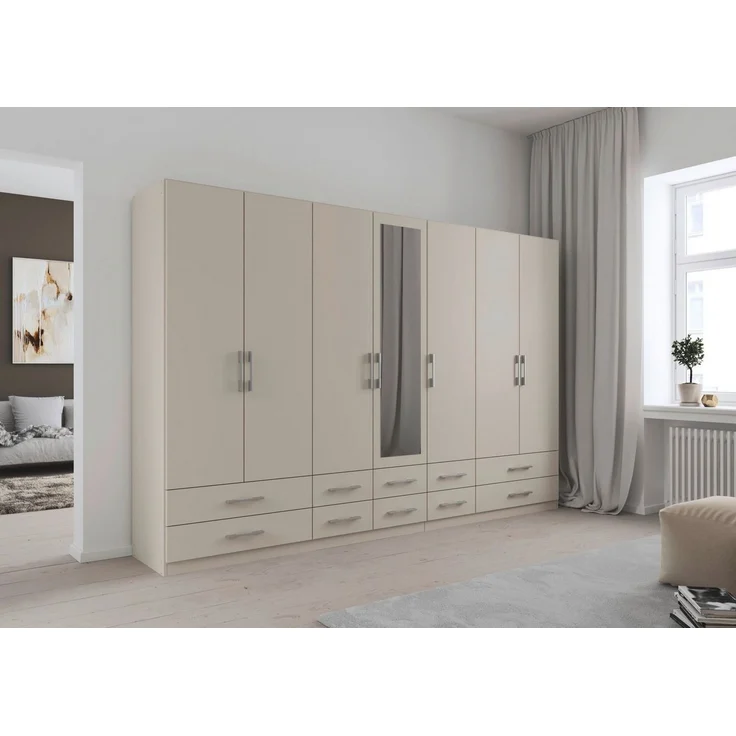 rauch Kleiderschrank Schrank Garderobenschrank Mehrzweckschrank Schlafzimmer HERSBRUCK (3 verschiedene Ausstattungen BASIC/CLASSIC/PREMIUM (inkl. SOFT-CLOSE) mit großzügigen Schubladen sowie Spiegeltüren MADE IN GERMANY – Bild 2