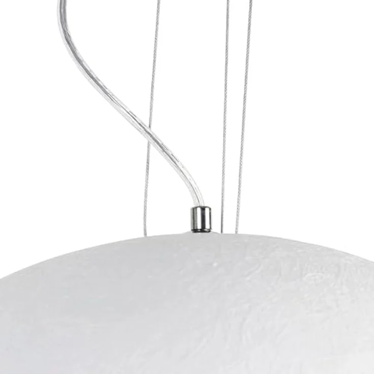 QAZQA Moderne Hängelampe Magna, Pendelleuchte in Weiß mit silbernem Innenleben, Ø 50cm, dimmbar, E27 Fassung – Bild 3