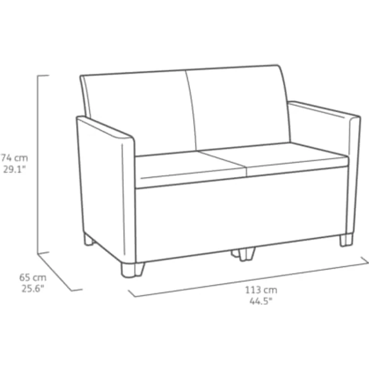 Keter Nora Gartenmöbel Lounge Set, inkl. Sitzkissen, grau, für 4 Personen, wahlweise 3er Sofa + Sessel oder 2x2-Sitzer Sofa und Tisch – Bild 8