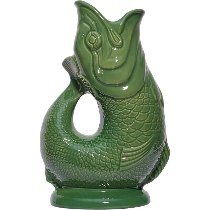 Gluckigluck Wasserkaraffe, (Original Gluggle Jug aus England), mit Gluckergeräusch, handgefertigt, ikonisches Fisch-Design, 1,2 L – Bild 1