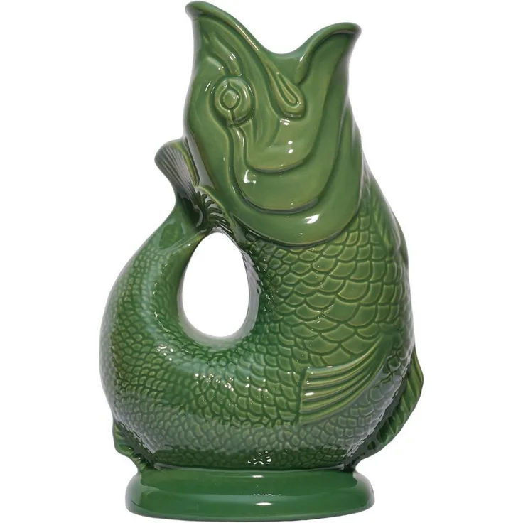 Gluckigluck Wasserkaraffe, (Original Gluggle Jug aus England), mit Gluckergeräusch, handgefertigt, ikonisches Fisch-Design, 1,2 L