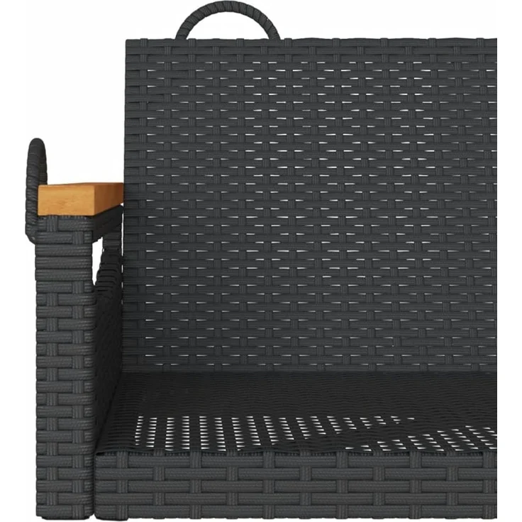 vidaXL Hängesessel Schwarz 63x62x40 cm Poly Rattan 368161 – Bild 8