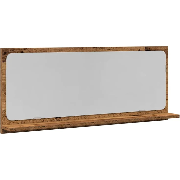 vidaXL Spiegelablage mit Regal Altholz 90 x 10,5 x 37 cm Holzwerkstoff 862526 – Bild 2