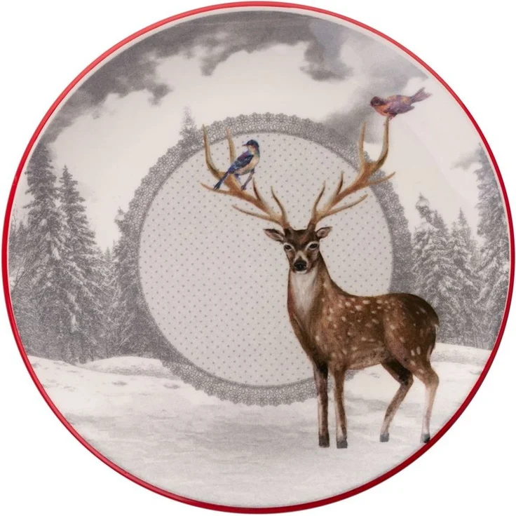 Hermia Concept 'Deer Winter' Servierteller-Set (6-teilig), Mehrfarbig, 25,5 x 25,5 x 2,5 cm – Bild 2