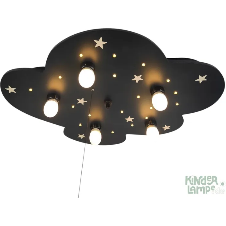 Deckenleuchte mit fluoreszierenden Sternen & Schlummerlicht, WOLKE XXL