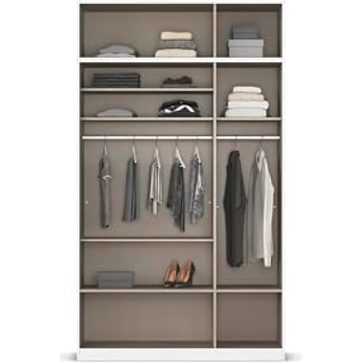 Rauch Möbel Lagoa, Kleiderschrank, Garderobe für Schlafzimmer, Kinderzimmer, Jugendzimmer 6-türig, mit Spiegel, 4 Schubladen, mit Zubehör Classic, Farbe Eiche Sonoma, Holz, Breite 136 – Bild 8