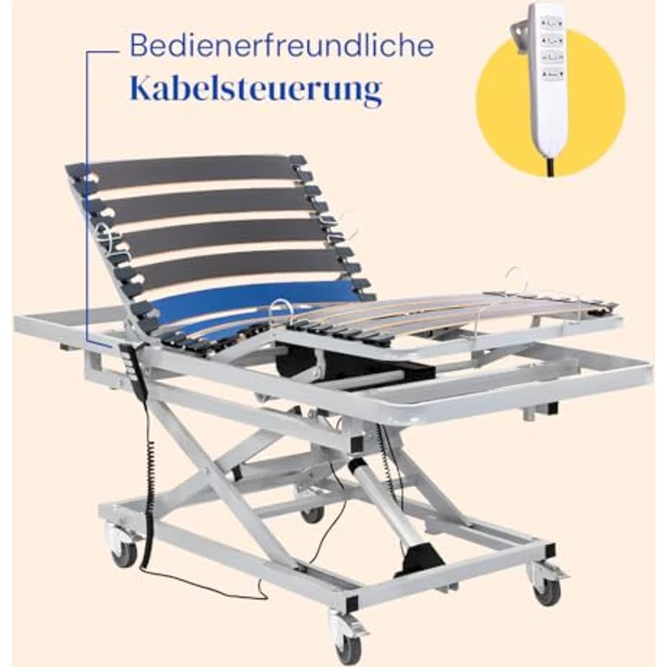Geriafy - Elektrisch verstellbares Bett | Mit Hubfunktion & Mehreren Positionen | Bedienerfreundliche Fernbedienung | Stabil & Zubehör-kompatibel (90x200 cm) – Bild 4