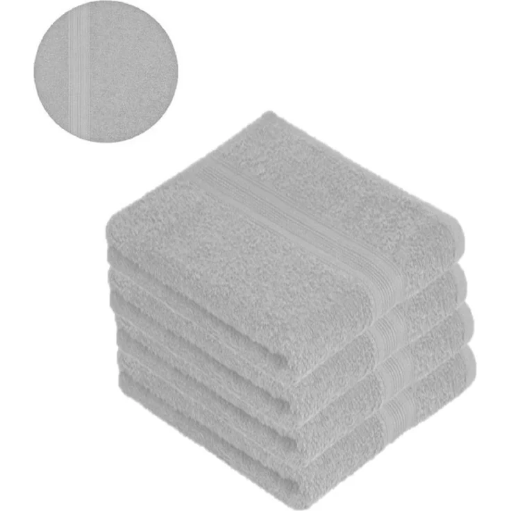 4 x Handtuch 500 g/m² 50 x 100 cm Silber – Bild 2