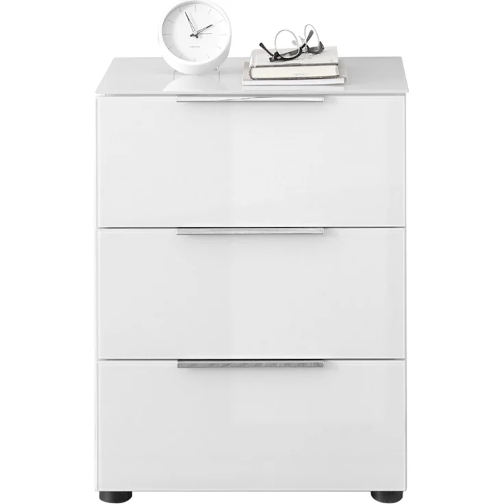 Nachtkommode >Sean< in weiß, - 45x61x40 cm (BxHxT) – Bild 7