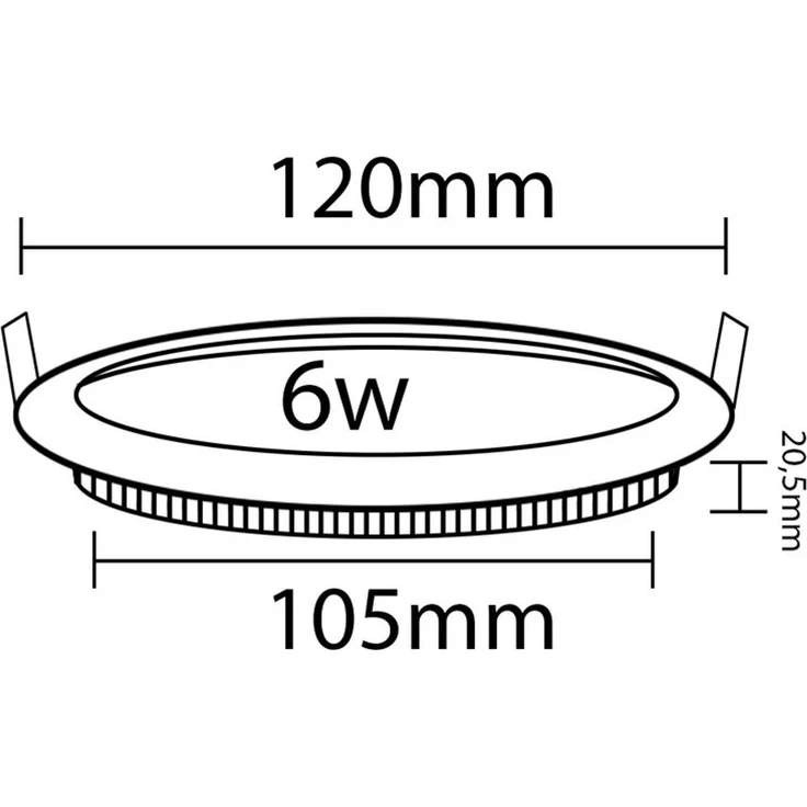 6W Runde LED Einbauleuchte slim Panel Spot mit schwarzen Rahmen Ø 118mm 560 Lumen Neutralweiß (4000 K) – Bild 2