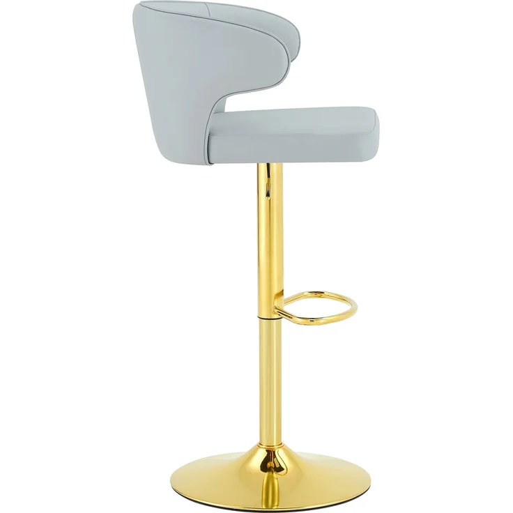 2er Set Barhocker mit Lehne Höhenverstellbar, 360° Drehbar Barstuhl mit großem Sockel & Fußstütze, Moderner Küchenhocker für Bar Küche Theke (Nur Stühle)--Hellgrau--110x45x49.7cm--YOUDENOVA – Bild 3