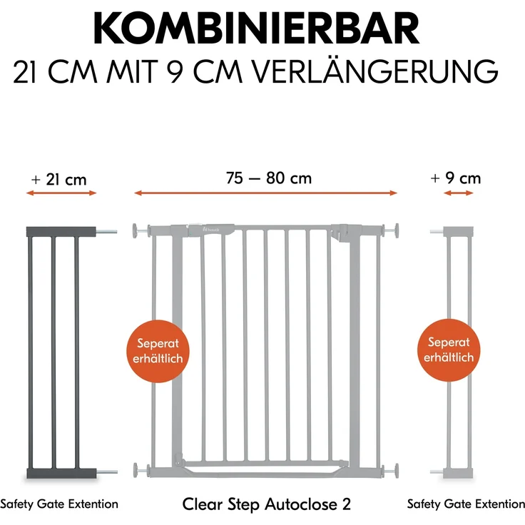 Hauck Verlängerung für Türschutzgitter Extension, 21 cm, Dark Grey – Bild 6