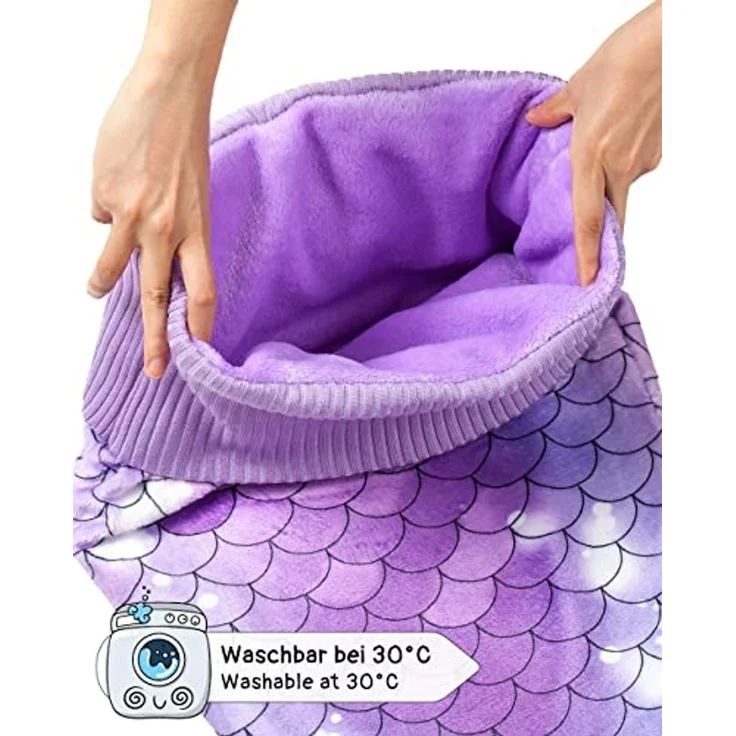 Corimori Deckenschlafsack Meerjungfrau flauschige Kuschel-Decke, Schlafsack (Packung), Einheitsgröße, Mermaid, Meerjungfrauenflosse für Erwachsene, Damen – Bild 3
