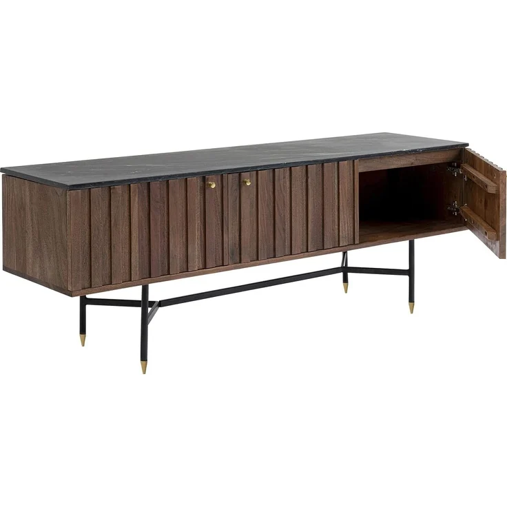 Kare Desgin Lowboard Apiano, braun/schwarz, Sideboard, TV-Konsole, 3 Türen, 3 Fächer, handgearbeitet, 55 x 150 x 40 cm (H/B/T) – Bild 8