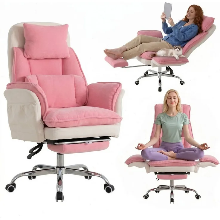 UEV Bürostuhl ergonomisch mit klappbarer Fußstütze Mesh bis 226kg, neigbar bis 150° (Packung), Hochklappbare Armlehnen/Integrierte Fußstütze/leichtgängiges Rad