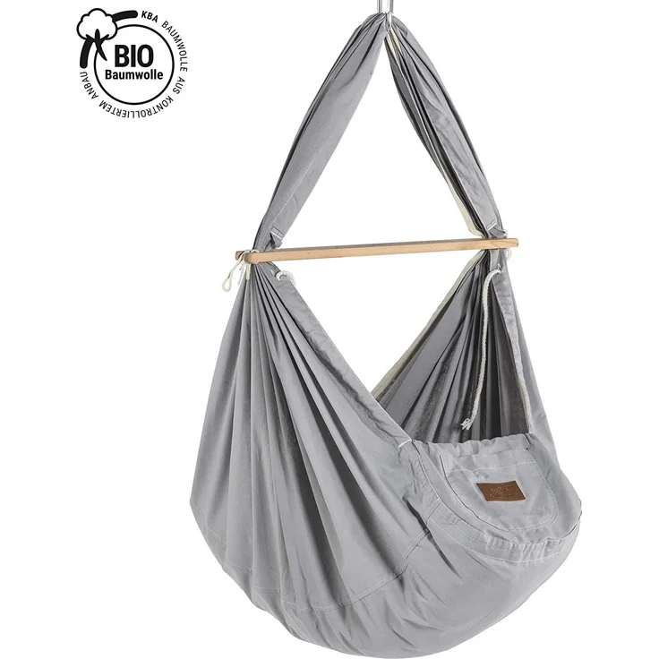 Federwiege mit Türklammer Bio Grey Weiß Schafwolle – Bild 4