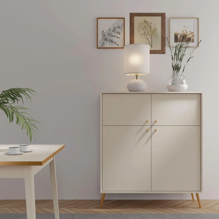 AX LIVING Esstisch Beige Rorene 160 cm lang Sand Gold Design Modern – Bild 3