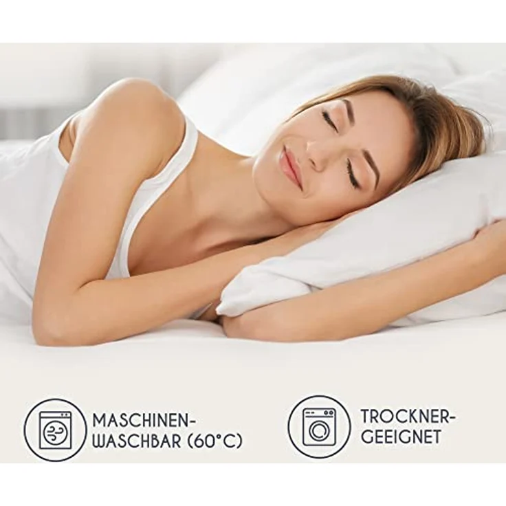 Kissenbezug 80x80 Baumwolle Renforcé (2er-Set) - Anthrazit - Dicht gewebt mit 57 Fäden/cm² - Kissenbezug 80x80 cm - Oeko Tex Zertifiziert - Dreamzie – Bild 7