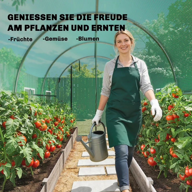 Outsunny Foliengewächshaus, PE, Stahl, Grün, 200L x 300B x 200H cm – Bild 9