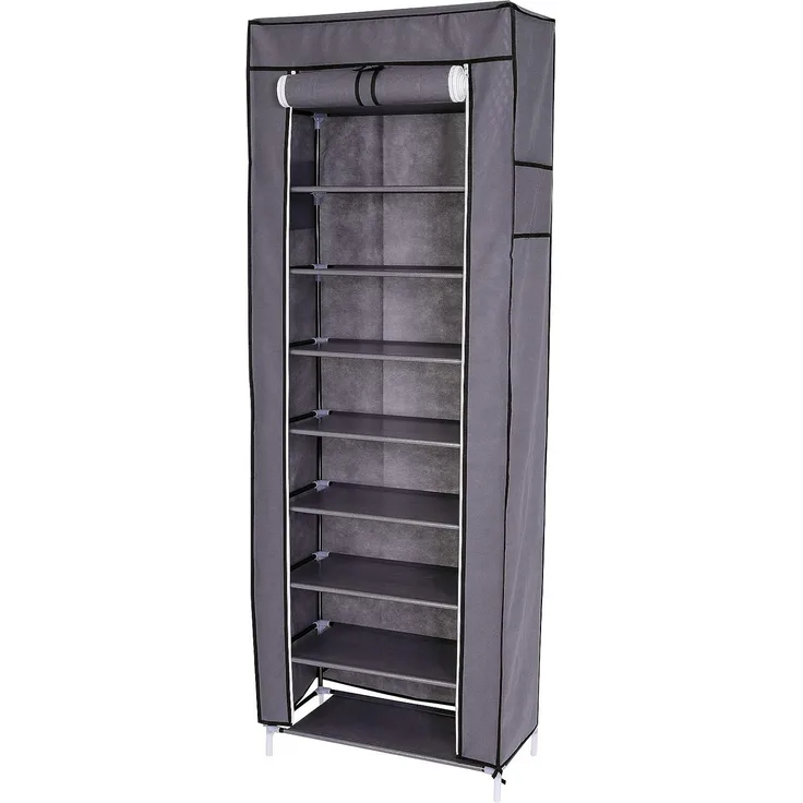 dibea Faltschrank schmal mit Vlieshülle 60 x 160 x 30 cm, grau