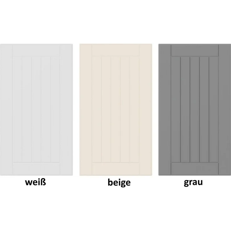 Möbel für Dich Küchenzeile Landhaus Eckküche LORA L-Form 235x365 cm, 11-teilig, Fronten in Weiß, Beige oder Grau – Bild 3