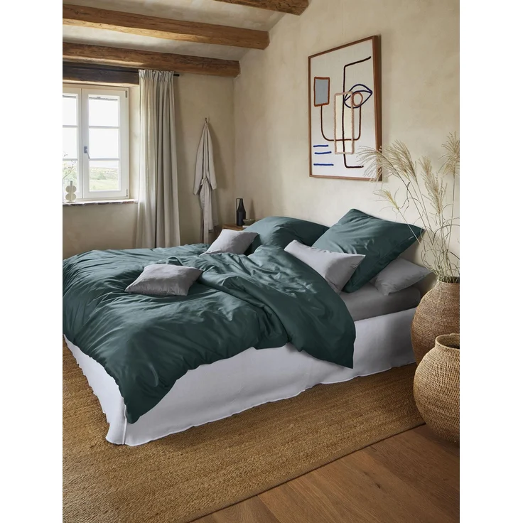 Irisette Bettwäsche Paris 8000, Mako-Satin, 3 teilig, hochwertige Uni Premium Bettwäsche mit Reißverschluss, 100% Baumwolle – Bild 5