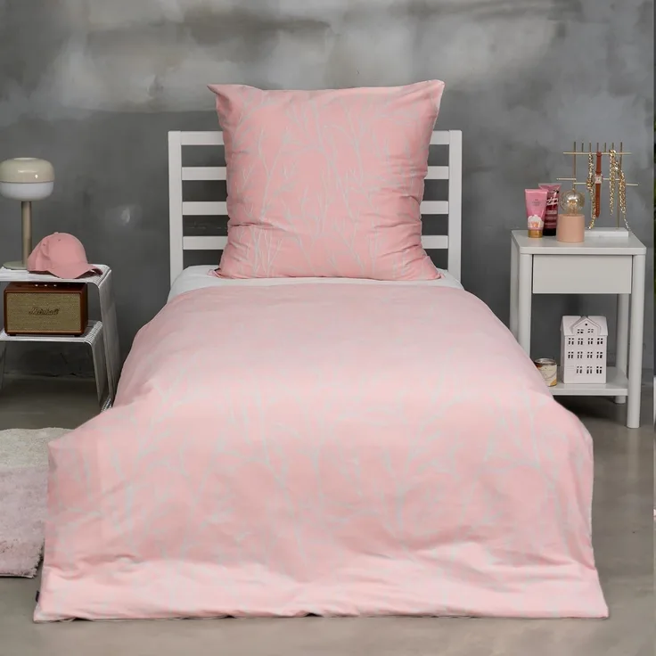 Brielle Bettwäsche Mako Satin Wendebettwäsche-Set - 2-tlg - Rosa-Grau, 2 teilig, Mit Reißverschluss, 100% Baumwolle
