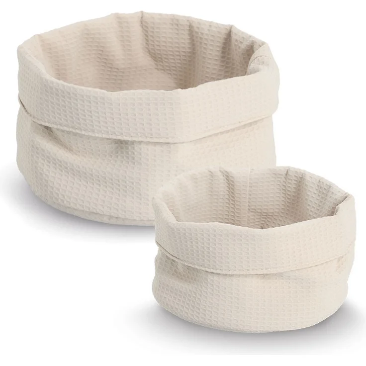 ZELLER 14535 Aufbewahrungskorb Ø 25 cm in TAUPE Waffelpiqué, Polyester / Korb – Bild 9