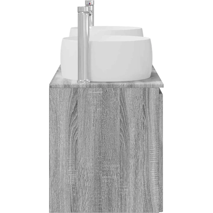 vidaXL Badezimmerschrank-Set 3 stk. Grau Sonoma 129 x 44,5 x 80 cm 3405723 – Bild 7