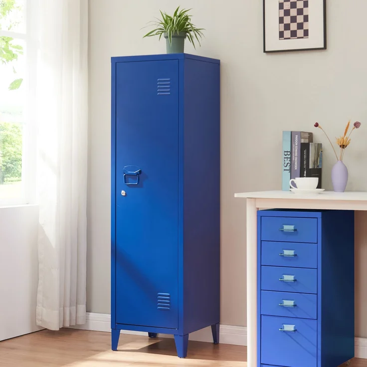 Einzelspind Kurikka 137x38x38 cm Blau [en. casa] – Bild 1