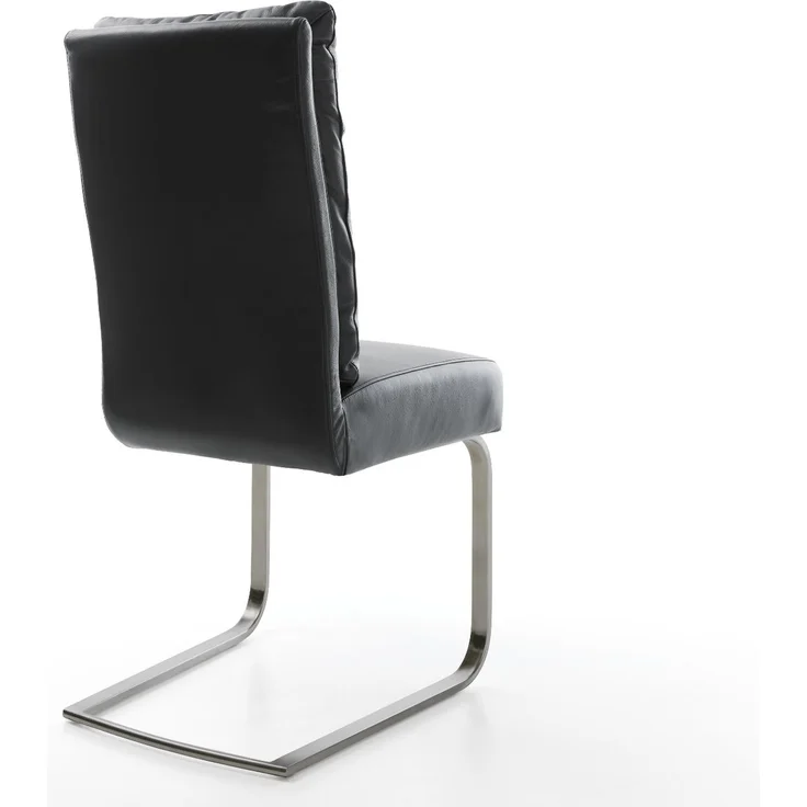 Freischwinger Pela-Flex Echt-Leder Schwarz Freischwinger flach Graphit Taschenfederkern – Bild 5