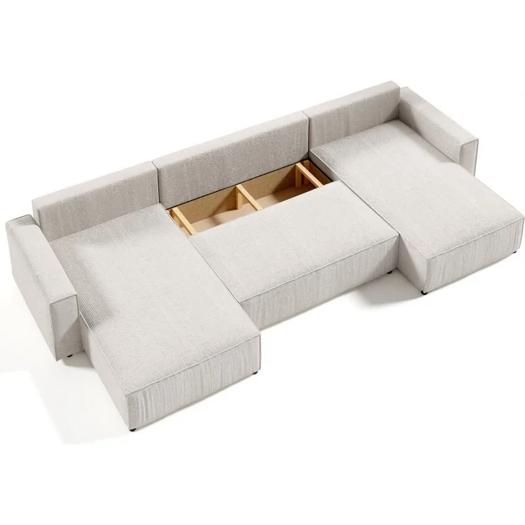 Beautysofa Ecksofa Parys U Lieferung beinhaltet die Einbringung in die Wohnung, mit Schlaffunktion, Bettkasten, u-förmig Ecke, 390 cm Polsterecke XXL, universelle Ottomane – Bild 2