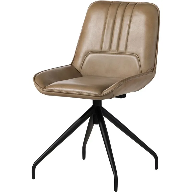 Stuhl Echtleder 49x56x83 beige IRON LABEL #610