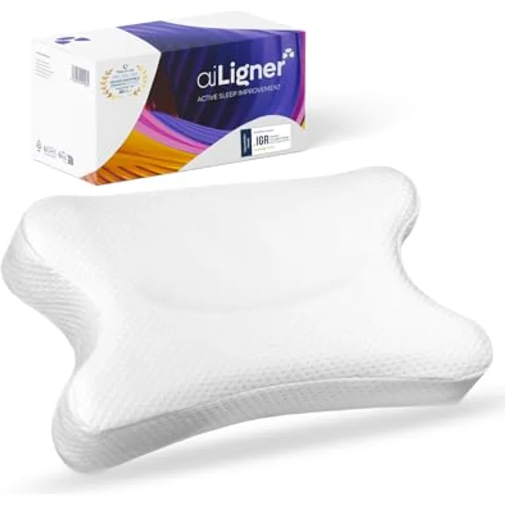 Third of Life aiLigner orthopädisches Nackenkissen, 3-lagig & höhenverstellbar | Memory Foam gegen Nackenschmerzen | Nackenstütz-Kissen für alle Schlafpositionen, blau