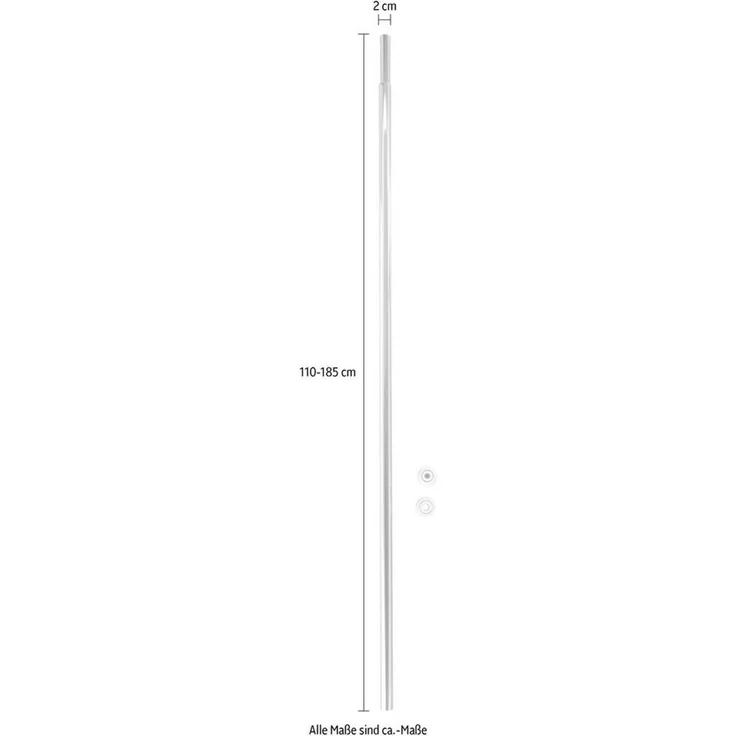 WENKO Teleskop-Duschstange 110-185 cm, Chrom, Aluminium rostfrei – Bild 3
