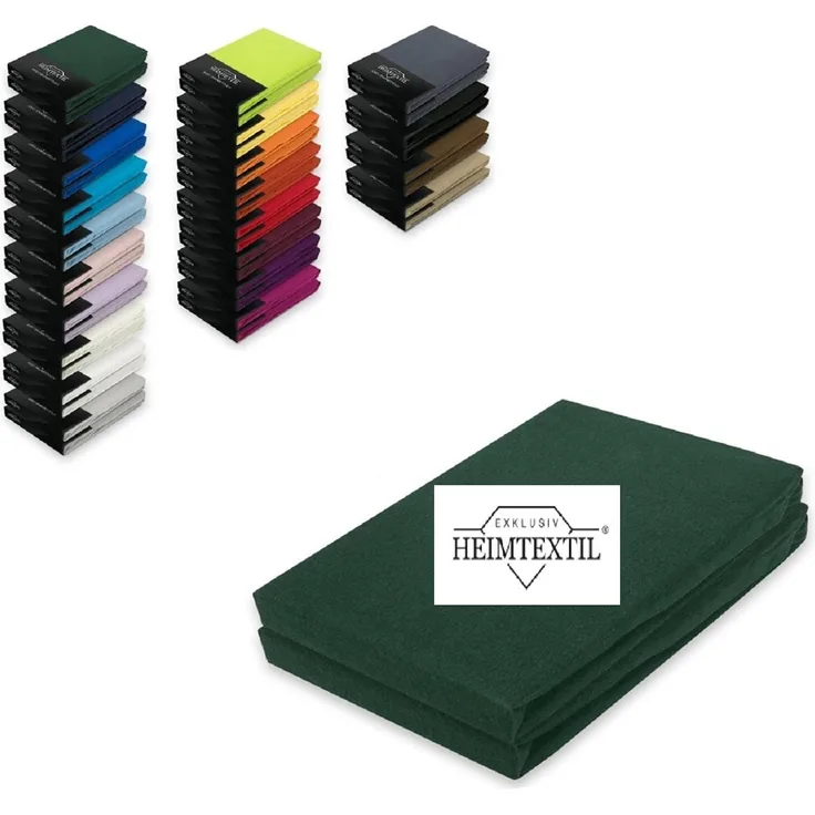 Doppelpack Marke Jersey Spannbettlaken 140 - 160 x 200 cm Dunkelgrün