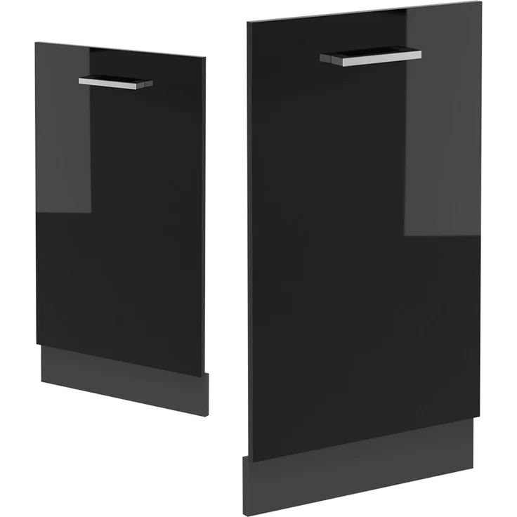 Geschirrspülblende R-Line Schwarz Hochglanz 45 cm ohne Arbeitsplatte Vicco – Bild 4