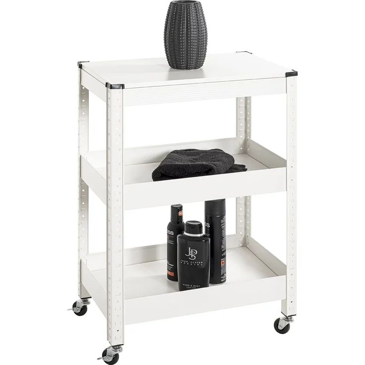Servierwagen >55318< in weiß, Metall - 50x75x32cm (BxHxT) – Bild 5