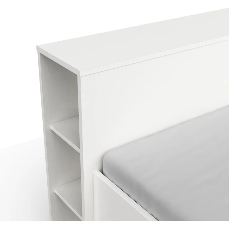 Calicosy Weißes Doppelbett mit 3 Schubladen und Nischen 140x190 cm - Pocket - Weiß matt – Bild 9