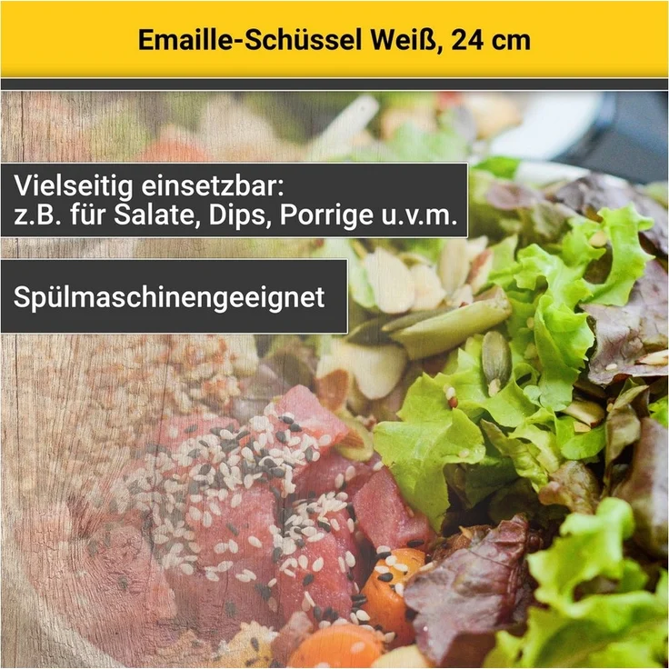Schüssel 24 cm aus Haushaltemaille / Karl Krüger / Emaille - Schüssel – Bild 3