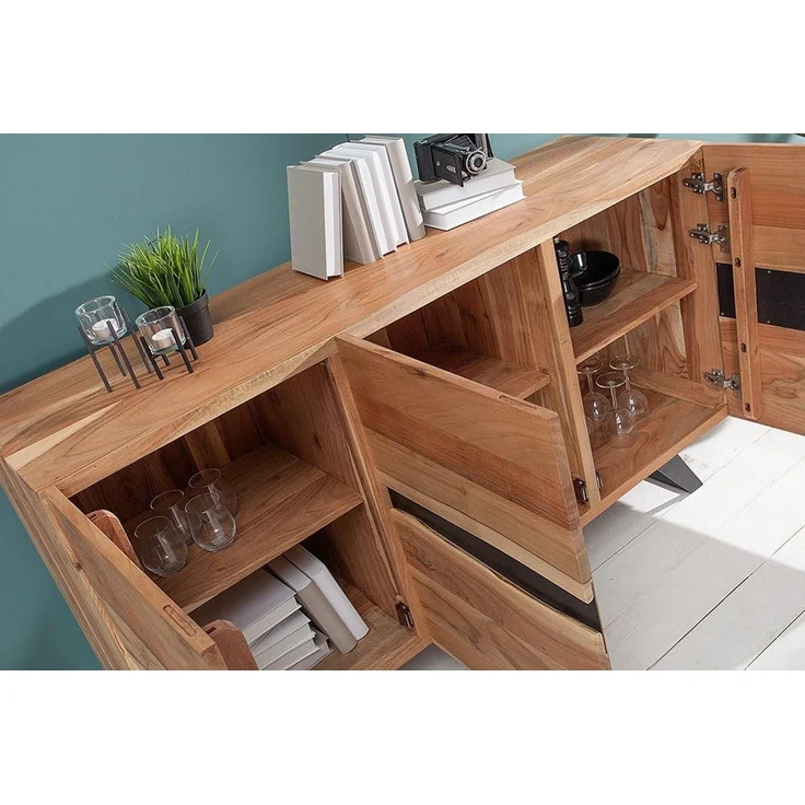 riess-ambiente Sideboard AMAZONAS 150cm natur, Massivholz · Anrichte · Baumkante · Akazie · Kommode · Wohnzimmer – Bild 7