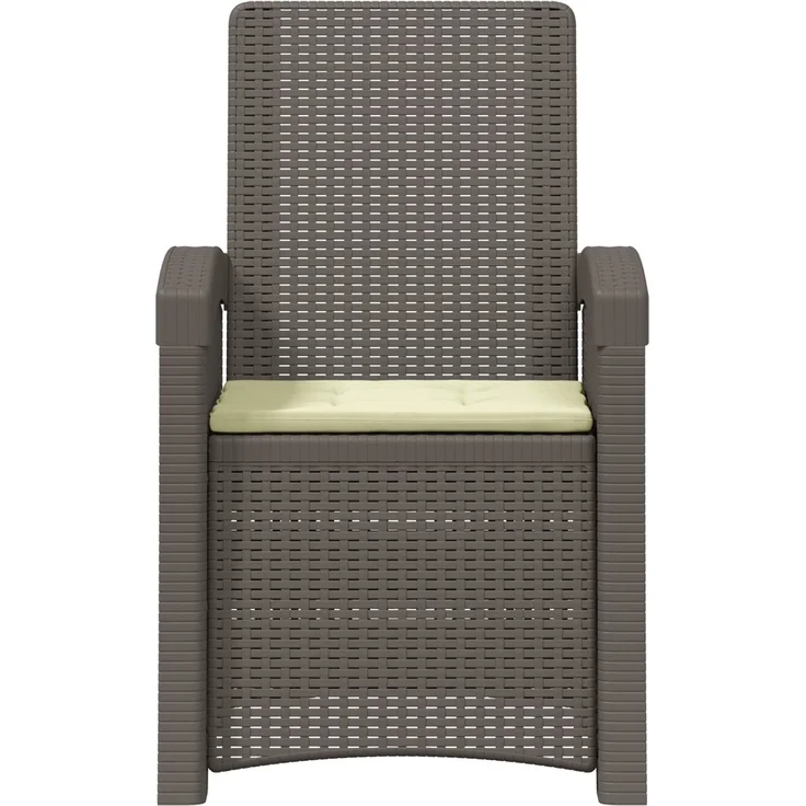 vidaXL Liegesessel Garten Rattan-Optik Hellgrau und Creme PP 8012012 – Bild 3