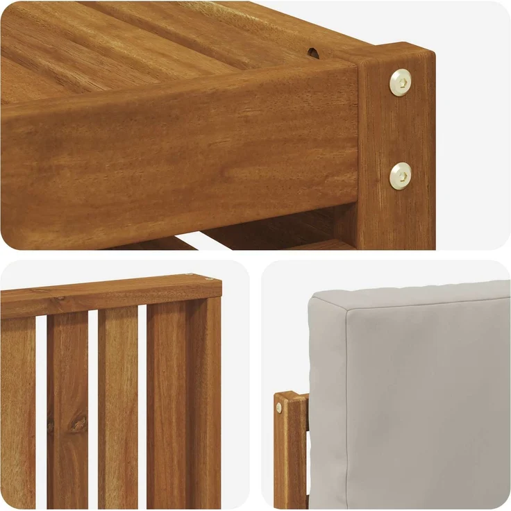 vidaXL Outdoor-Sofagarnitur 6 stk. 5-Sitzer Natur und Hellgrau 3374846 – Bild 7